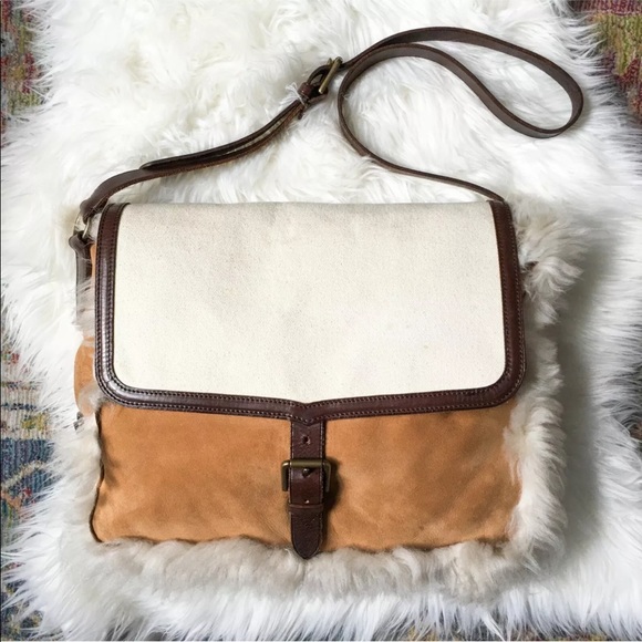 Polo Ralph Lauren Handbags - SOLD Ralph Lauren Suede Shearling Cross Body Bag
